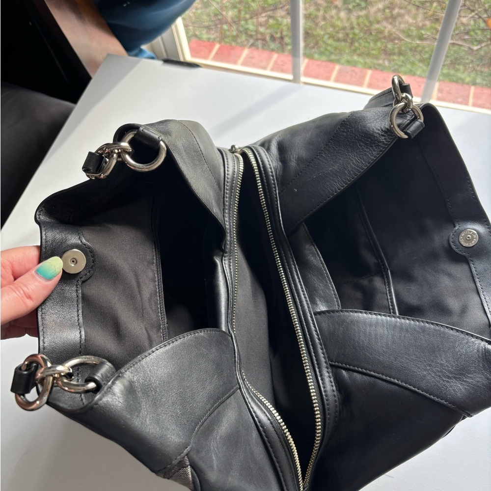 Coach Black and Gray Signature Shoulder Bag - Picture 3 of 6